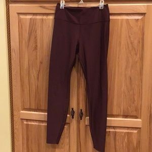 Nike Dri Fit Leggings Maroon Small Nike Name and Logo on Leg Inside Pocket
